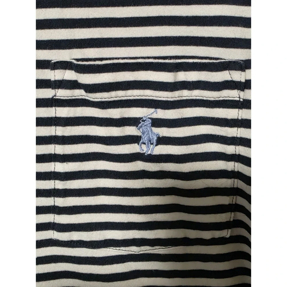 Polo Ralph Lauren Classic Fit Men's Blue & White Striped Polo Shirt Size Large